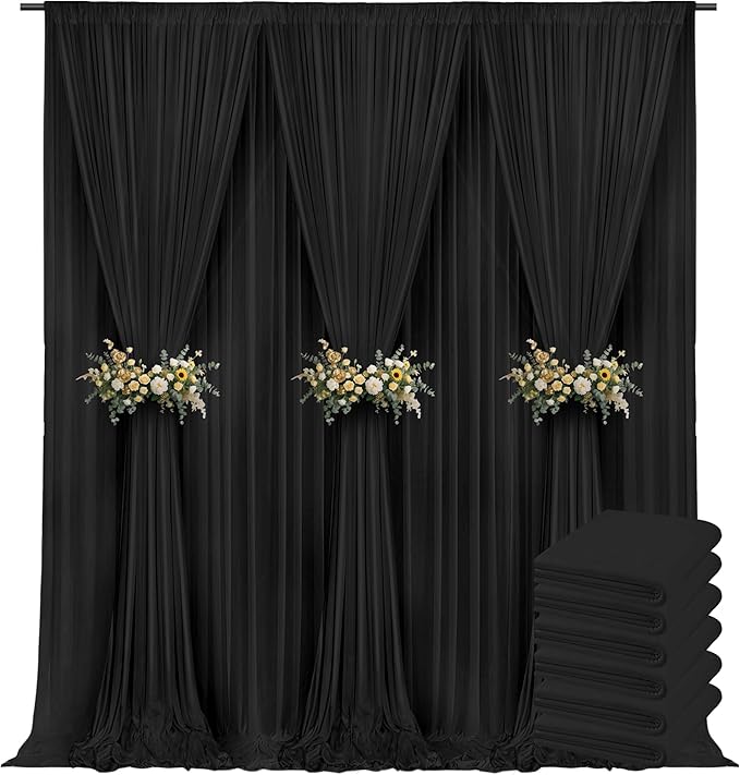 30x10ft Backdrop Curtains for Parties, 6 Panels 5x10ft Curtains Photography Drapes Rod Pocket Curtain Backdrop for Birthday Wedding Baby Shower Home Decor
