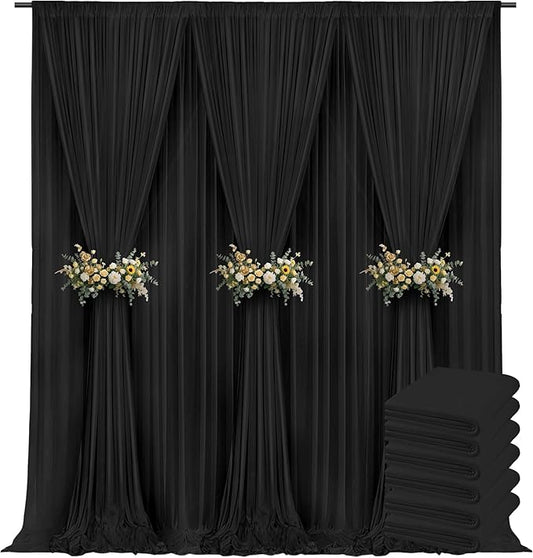 30x10ft Backdrop Curtains for Parties, 6 Panels 5x10ft Curtains Photography Drapes Rod Pocket Curtain Backdrop for Birthday Wedding Baby Shower Home Decor