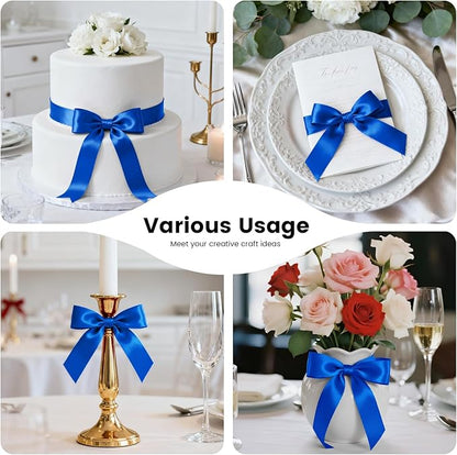 1-1/2 Inch 100 Yards Satin Ribbon Royal Blue, Solid Color Fabric Ribbon for Gift Wrapping, Wedding, Polyester Gift Ribbon for Birthday Party Decoration, Craft, Hair, Floral, Sewing