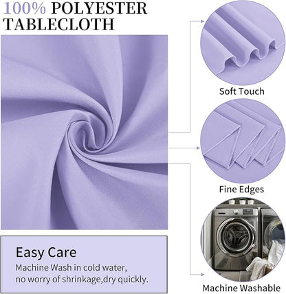 10 Pack Lavender Round Tablecloths - 120 Inch, Polyester Table Cover, Stain and Wrinkle Resistant Washable Fabric Table Cloth for Wedding Banquet Parties
