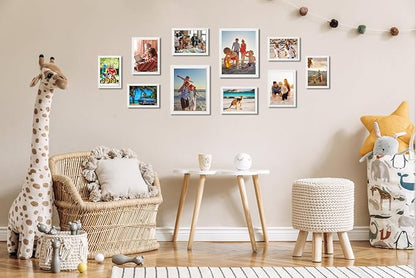 KTKDE A1 Picture Frame Poster Frame23.4 x 33.1 inches, White Woodgrain Poster Frame-Horizontal and Vertical Wall Hanging for Home, Exhibition, Caffe for best gifts