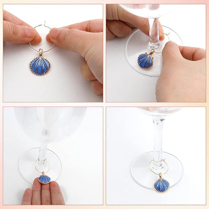 Wine Glass Charms Wine Charms for Stem Glasses Glass Markers Identifiers Tags for Christmas Tasting Party Favors Decorations