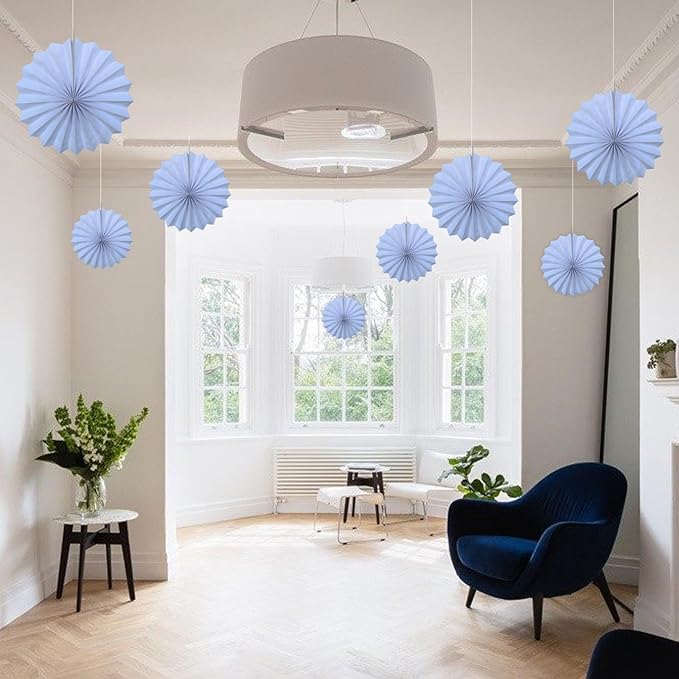 White Party Decorations,Wedding Decorations for Party Events Accessories,White Birthday Decor,Anniversary Decorations,Birthday Decorations for Men 12in Hanging Paper Fans 30 Color DIY Set(White)
