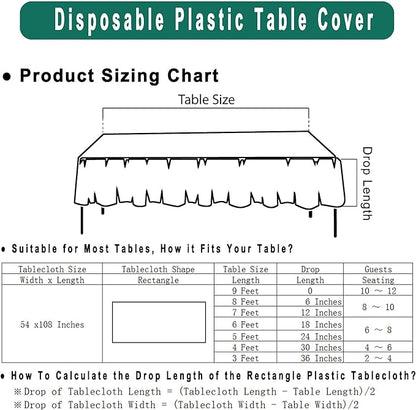 Brown Plastic Tablecloths 2 Pack Disposable Table Covers 54 x 108 Inch Party Tablecovers PEVA Coffee Table Cloths for BBQ Picnic Birthday Wedding Parties 8 ft Rectangle Table Use