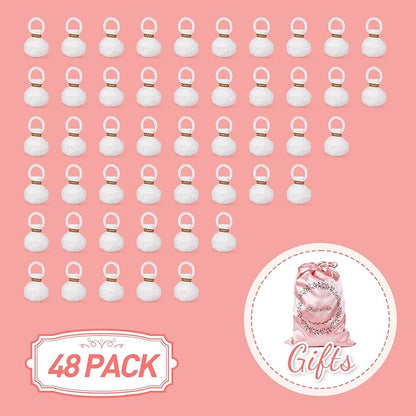 48Pack White Streamer Poppers,Hand Throw Streamer Poppers,No Mess Confetti Poppers for Birthday,Wedding,Party,Celebrations,School Opening,Graduation,Retirement Party (white 48pack)