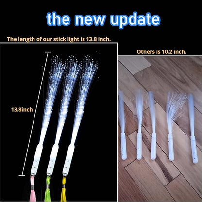 100Pcs White Fiber Optic Wands,3 Models Wedding Sparklers,Glow Sticks Light up Sticks Led Light Wands Fit Wedding Bridal Shower Birthday New Years Eve Party Supplies 2025