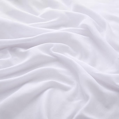 VACVELT Wedding Arch Draping Fabric - White Chiffon, 2 Panels Sheer Drapes, 30 Inch x 20ft Chiffon Backdrop Curtain, Outdoor Sheer Drapery for Ceremony Party Ceiling