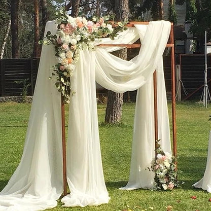 Wedding Arch Draping Fabric 2 Panels 20Ft Length x 28" Width Ivory Arch Drapes Chiffon Fabric Sheer Curtains Backdrop for Party Bridal Ceremony Ceiling Decor Wedding Stage Reception Decorations