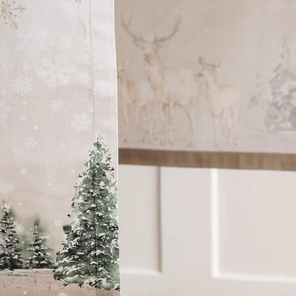 Maison d' Hermine Table Runner 100% Cotton Single Layer Table Runners 36 inches Long for Thanksgiving Christmas Decorations Home Kitchen Dining Party Wedding (Deer in The Woods, 14.5" x 36")
