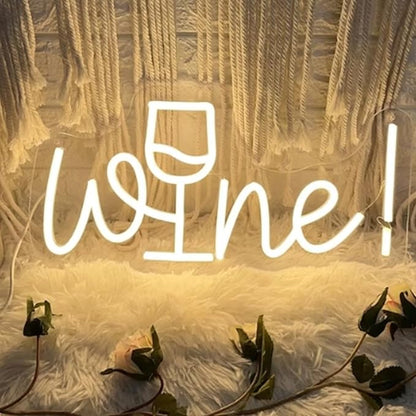 Acrylic Wine Neon Sign for Wall or Window Background Decor,LED Dimmable Bar Neon Decorative Cocktails Light Handmade Art Lamp for Home Pub Wedding Party Bar Studio,Warm White,5V USB Powered