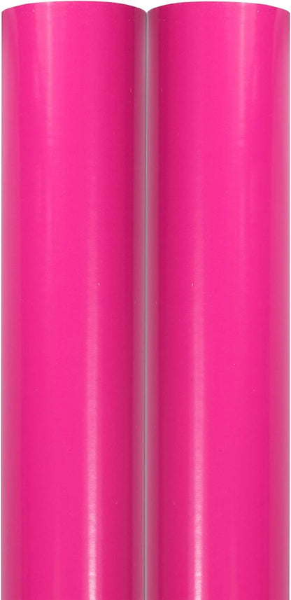 JAM Paper Gift Wrap - Glossy Wrapping Paper - 50 Sq Ft Total (30 in x 10 Ft Each) - Fuchsia - 2 Rolls/Pack