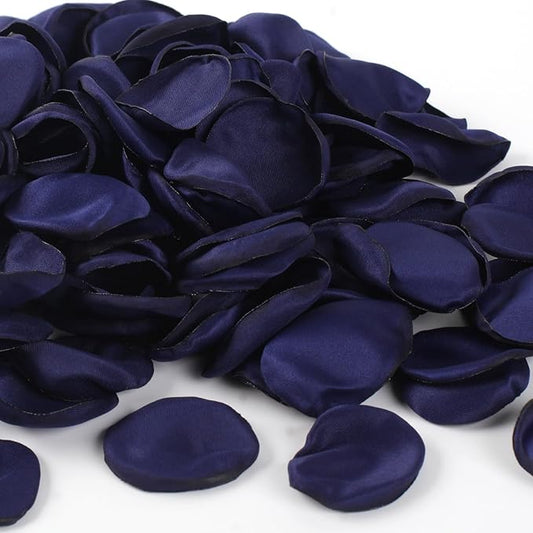 300pcs Navy Blue Silk Rose Petals - Faux for Wedding Decor, Flower Girl, Aisle Scatter, Table Centerpieces, Party, and Anniversary Celebrations