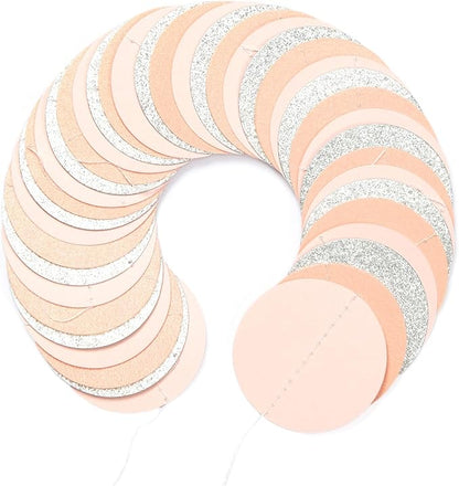 Pink-Silver Peach Birthday Party-Decorations Streamers - 52FT Hanging Paper Garland Banner,Baby Bridal Shower Engagement Anniversary Bachelorette Wedding Graduation Backdrop Decor Hugtmr