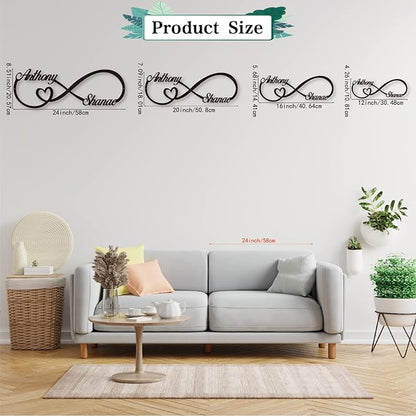 Personalized Infinity Symbol, Metal Love Sign, Custom Family Name Established Date, Metal Wall Art Decor, Valentine'S Day Gift For Her, Personalized Anniversary Wedding Engagement Gift For Couple