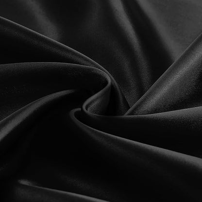 KKJIAF 1 Pack 108 Inch Round Table Cloth, Black Overlay Round Satin Table Cover, Silky Satin Dining Tablecloths for Wedding Buffet Parties Banquet Decoration