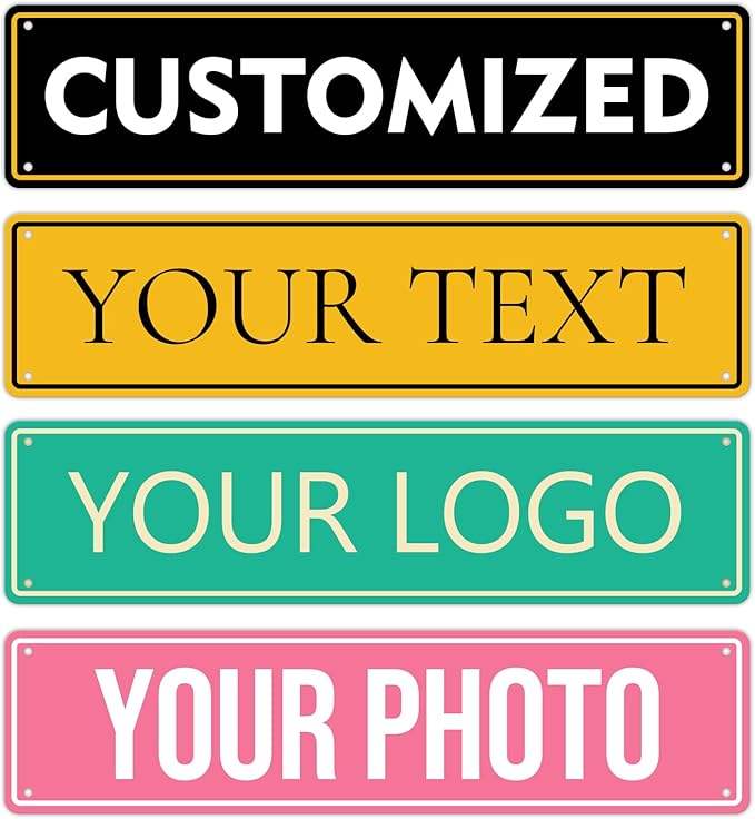 Custom Signs Outdoor Metal - 16 x 4 Personalized Aluminum Rust-Proof Entrance Hazard Intersection Parking Street Signs，Decorative Sign
