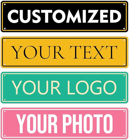 Custom Signs Outdoor Metal - 16 x 4 Personalized Aluminum Rust-Proof Entrance Hazard Intersection Parking Street Signs，Decorative Sign