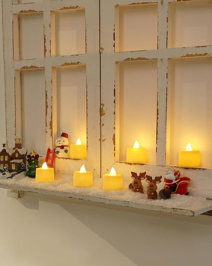 Amagic 50 Pack LED Tea Lights, Flameless Votive Candles, Lasting Electric Fake Small Candles, Battery Operated Tealights Candles for Halloween, Christmas, Home Decor, Wedding, Party, Festival (Ivory)
