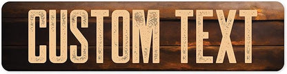 Custom Sign, Custom Street Sign, 11 Font Colors, 13 Font Styles, 4 Hole Options, 22 Sizes, 12x48 Inches, Rust Free DiBound, Fade Resistant, Made in USA by My Sign Center (Vintage Wood)