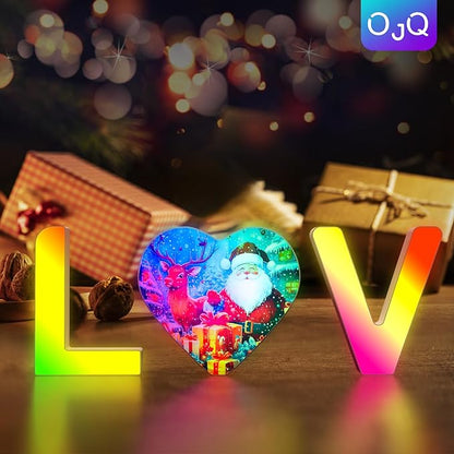 OJQ Light Up Letters LED Letter - Bedroom Lighted Colorful Alphabet Letter Music Sync Color Change - Christmas Birthday Gifts for Girl - Teen Girls Room Decor Gifts Party Home Wall Bedroom Decor