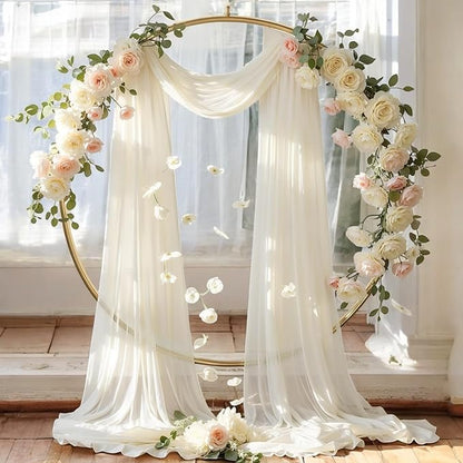 MDS Halloween Chiffon Draping Fabric - 1 Panel, 30" Wide x 100ft Long - Sheer Spooky Arbor & Canopy Drapery for Haunted House Backdrops, Party Ceilings, DIY Costumes & Themed Events - Ivory