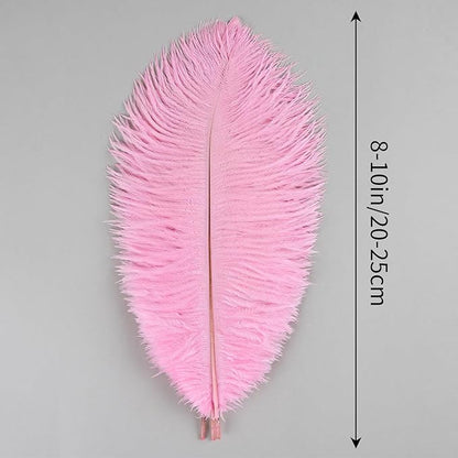 THARAHT Pink Ostrich Feathers 12pcs Natural Bulk 8-10Inch 20cm-25cm for Crafts Wedding Party Centerpieces Flower Arrangement Easter Gatsbi and Home Decoration Feathers