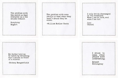 Five Star Funny White Cocktail Napkins, 50 Luxury Cotton Disposable Cocktail Party Napkins with Witty Bar Quotes, 4.5" x 4.5" for Home Bars, Game Nights, Beverages, Birthdays, Weddings & Holidays
