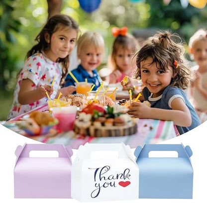 UnicoPak 10 Pack White Gable Treat Boxes Party Favor Boxes Goodie Gift Boxes for Snacks Cookie Candy Toys Birthday Party Wedding Holidays 6.5x3.5x4 Inches