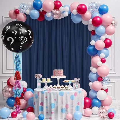 DWCN 10x7 FT Navy Blue Backdrop Curtains for Parties, Photography Backdrop Drapes with Rod Pockets for Wedding Decorations Stage Birthday Family Gatherings, 2 Panels 5ft x 7ft