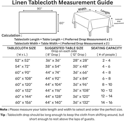 Solino Home Linen Burgundy Tablecloth 60 x 90 Inch - Classic Hemstitch, 100% Pure Linen Rectangular Tablecloth - Machine Washable Table Cloth for Fall, Autumn, Thanksgiving, Christmas, Holiday