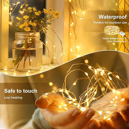 kolpop 6 Pack LED Fairy Lights Battery Operated, Mini Twinkle String Lights Battery Powered Waterproof for Christmas Mason Jars Party