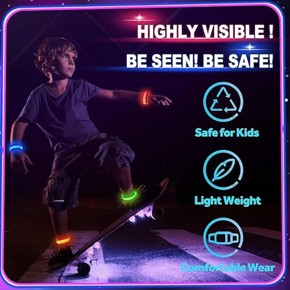 GIFTINBOX 12/6 PCS LED Light Up Bracelets for Kids Adults, LED Glow Flashing Arm Wrist Bands, Glow in The Dark Party Supplies for Night Events, Festivals. Party Favors For Concerts Rave Sports