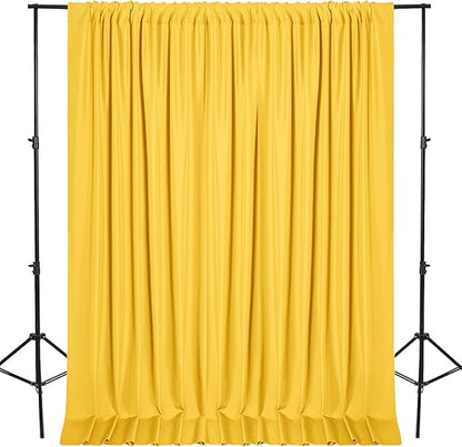 DWCN 10x8 FT Yellow Backdrop Curtains for Parties, Photography Backdrop Drapes with Rod Pockets for Wedding Decorations Stage Birthday Family Gatherings, 2 Panels 5ft x 8ft