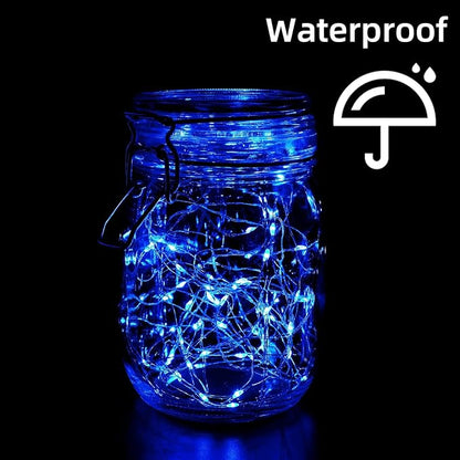 LAMPHOME 20 Pack Fairy Lights Battery Operated - 7ft 20 LED Lights Copper Wire Mini String Light Firefly Light for Mason Jars DIY Crafts Christmas Wedding Party Centerpiece Table Decor,Blue