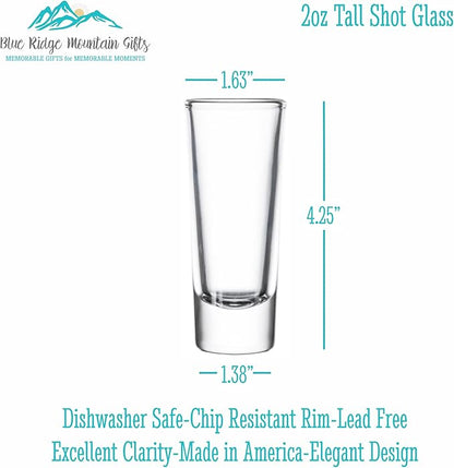 Custom Engraved 2 oz Shot Glass – Personalized Etching – Groomsman & Bridesmaid Gift – Wedding Favor Set of 8