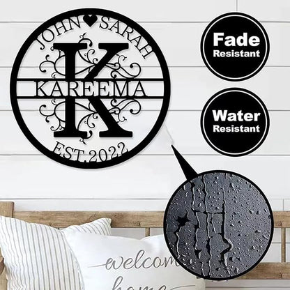 Personalized Last Name Metal Signs - Custom Metal Signs - Split Letter Monogram - Family Sign- Wall Art - Outdoor Wall Decor - Housewarming Gift for Couple - Personalized Wedding Gift