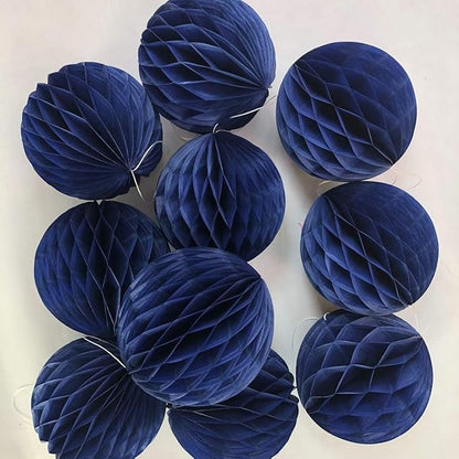 20pcs Honeycomb Decoration Paper Flower Balls Tissue Paper Pom Poms for Birthday Wedding Home Decor (3inch, Royal Blue)