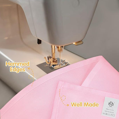 BRILLMAX 10 Pack Pink Tablecloths for 6 Foot Rectangle Tables 60 x 102 Inch - 6ft Rectangular Bulk Linen Polyester Fabric Washable Cloth Cover for Wedding Reception Banquet Birthday Party