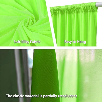 10 x 10 Feet Light Green Backdrop Curtain for Partie, Background Curtains for Photoshoot, Birthday, Wedding, Halloween, Thanksgiving, Christmas Day, New Year Party Decorations 5Ft x 10Ft, 2 Panels