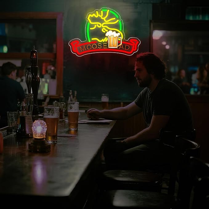 Beer Neon Sign for Wall Decor Beer Neon Lights Bar Led Sign for Man Cave Home Bar Shop Pub Bistro Game Room Party Hotel Decor,Birthday Gifts for Father or boy friend Size15.7 * 10.6in(JTD281)