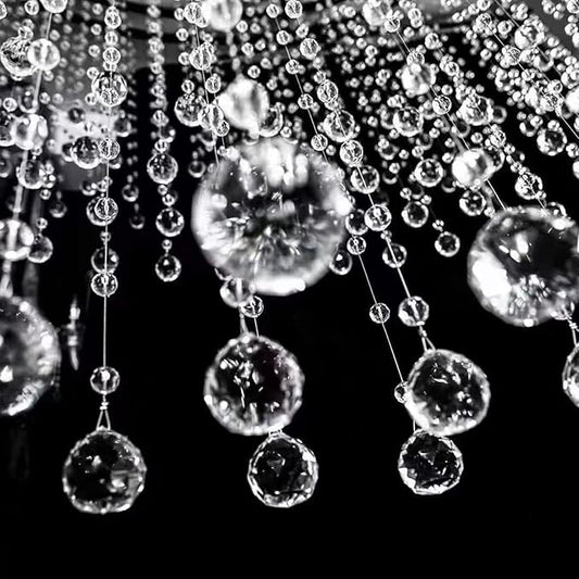 Boloban Clear Crystal Beads String Wedding Arch Decorations centerpieces Beads Garland Strands Curtain Chandelier Christmas Tree Ornaments Door String Hanging Beaded Drapes Accessories(6.5 Feet 5pcs)