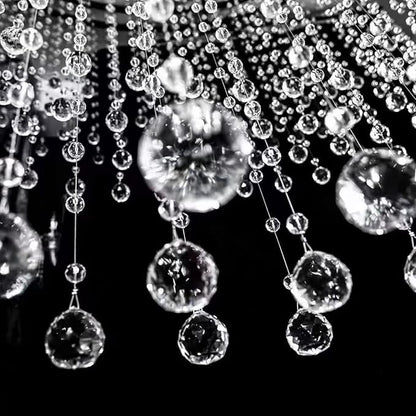 Clear Crystal Beads Strands Glass Beads String Hanging Decor for Wedding Arch Centerpieces Curtain Chandelier Ornaments Door Ceiling Beaded Drapes Decoration Accessories(2 Feet 5pcs)