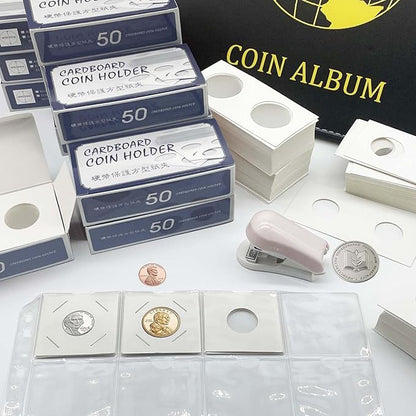200 PCS Premium Cardboard Coin Flips 2 x 2 inch Coin Collection Supplies for Dime, Mylar Coin Flips Coin Holders for Collectors (Dime Coin Flips)