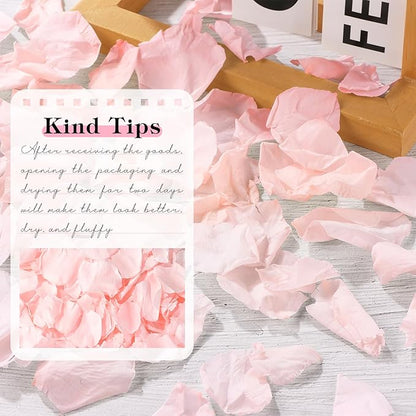 380 Pieces Real Light Pink Rose Petals Dried Rose Flower Petals for Wedding Will You Marry Me, Valentine's Day, Romantic Night,Wedding, Proposal, Anniversary, Event, Party, Special Night Decorations