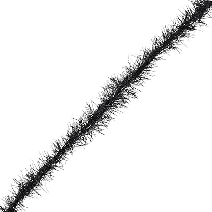 Mandala Crafts Black Tinsel Garland - Thin Metallic Foil Glitter Mini Garland for Christmas Tree, Party, Wedding Decor, and Holiday Decorations