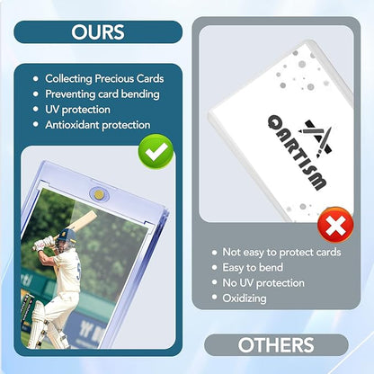 100ct Magnetic Card Holders, Magnetic 35pt One Touch Card Holders, U-V Protection Hard Plastic Display Case for Trading, Sports, Baseball, Football, Game Cards