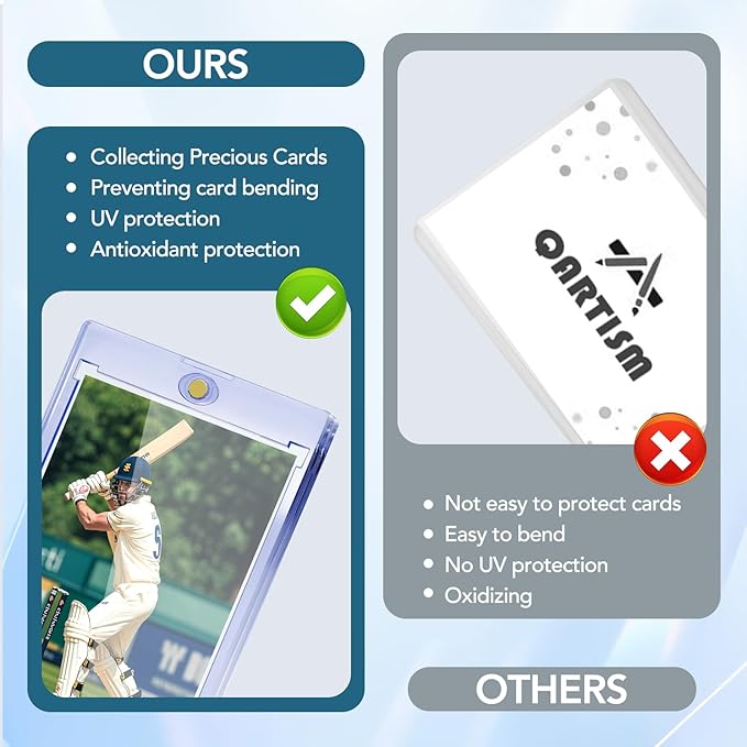 20ct Magnetic Card Holders, 35pt One Touch Card Holder, U-V Protection Hard Plastic Case for Trading Cards, Display Case for Sports, Baseball, Football, Game Cards