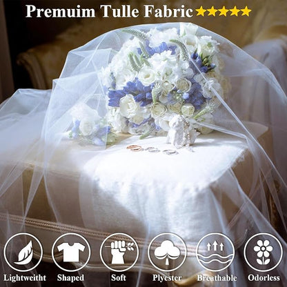 54" by 20 Yards Green Tulle Fabric Rolls - Tutu Spool Bolt for DIY Wedding, Christmas Decoration, Baby Shower, Tutu Skirt, Gift Wrapping - Large Matte Tulle, Roll Packaging (Emerald Green)