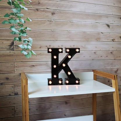 OYCBUZO Light Up Black Alphabet Marquee Letters Sign LED Marquee Number Lights Sign for Night Light Home Bar Christmas Lamp Birthday Party Wedding Decoration K