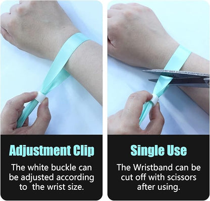 100 Pcs Cloth Event Wristbands, Event Wristbands, Colored Wrist Bands for Events, for Lightweight Concert Wrist Strap for Activities, Party Bracelets for Events (Color : Water Green)